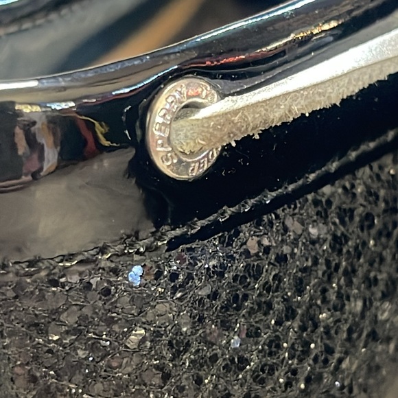 Sperry Black Sparkly Top- Siders/Boat Shoes Size 6.5 - Picture 9 of 15